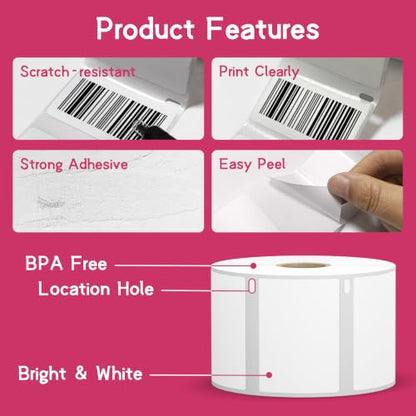 12 Rolls, 12000 Barcodes Labels Replacement for DYMO 30334 1-1/4" x 2-1/4" - size: 2-1/4" x 1-1/4" | 30334-12 Rolls