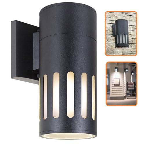 Outdoor Wall Sconce, Waterproof Exterior Lighting Fixture - color: Cylinder (Black B)