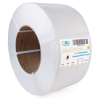 IDL Packaging 5 mm x 24000' Polypropylene (PP) Strapping Roll, USA-Made - size: Machine, 1/5"x24000'