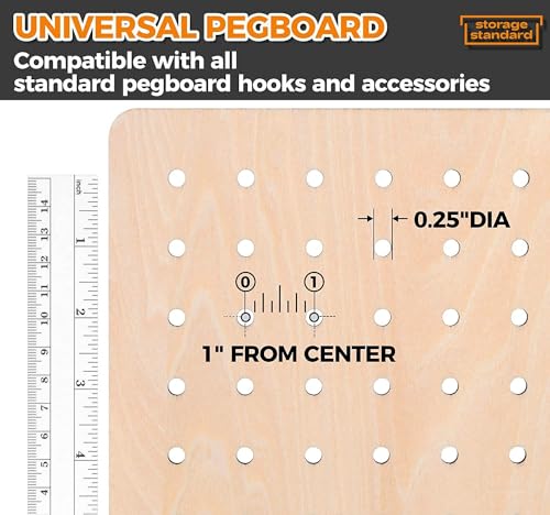 Bamboo's Grocery LoKii 1 Pack Wooden Pegboard Display Stand, Retail Rack, 17 x 13 Inches, with 10 Pcs Hooks - color: Wooden 1 Pack