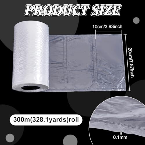 BENECREAT 3000Pcs Air Pillow Cushion Film Roll, Air Pillows for Shipping, Inflatable Cellophane Packing Material, Purse Stuffing, 984ft x4inx7.9in - size: 7.9inch Wide