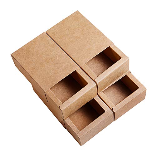 BENECREAT 20 Pack Kraft Paper Drawer Box Festival Gift Wrapping Boxes Soap Jewelry Candy Weeding Party Favors Gift Packaging Boxes - Brown (3.5x2.3x1.65) - color: Brown, size: 3.5 X 2.3 X 1.65 Inch (Pack of 20)