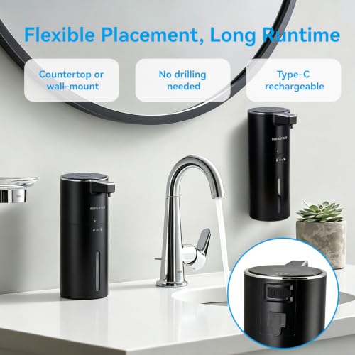 Touchless Automatic Electric Foam Soap Dispenser 2 Pack - color: Black 2pack, size: Foam