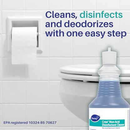 CREW Diversey 100925283 Neutral Non-Acid Bowl & Bathroom Disinfectant, 32 oz Squeeze Bottle, 12/CT - size: 32 Fl Oz (Pack of 12)