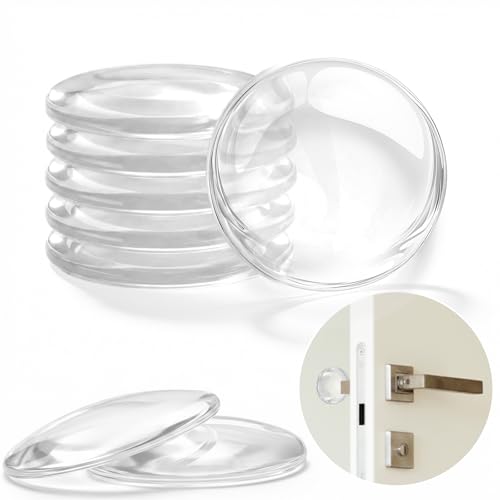 8 Pack 2" Clear Door Stoppers for Wall, Door Knob Wall Protectors - color: Clear