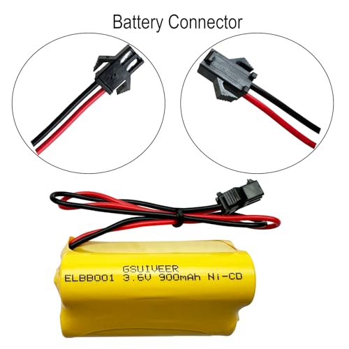 ELB B001 ELB-B001 ELBB001 3.6V 900mAh Ni-CD Exit Sign Emergency Light Battery Replacement Compatible with Lithonia EU2 LED Interstate ANIC1566 Unitech 0253799 (5 Pack)