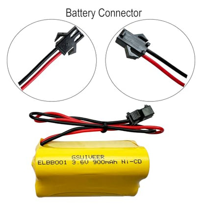 ELB B001 ELB-B001 ELBB001 3.6V 900mAh Ni-CD Exit Sign Emergency Light Battery Replacement Compatible with Lithonia EU2 LED Interstate ANIC1566 Unitech 0253799 (5 Pack)