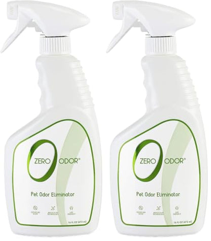 Zero Odor Pet Odor Eliminator, Air and Surface Odor Remover for Carpet, Furniture, and Pet Beds, Trigger Spray, 16 fl oz (Pack of 2) - size: 16 Fl Oz (Pack of 2)