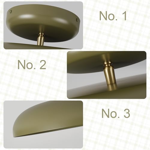 BISAMIYA Dimmable LED 15.7 inch Semi Flush Mount Ceiling Light - color: Deep Green