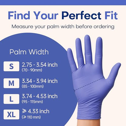 Supmedic Soft Max™ Nitrile Exam Gloves, Powder-Free Disposable Blue Iris - color: 100 Medium (Blue Iris)