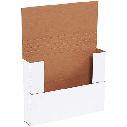 Boxes Fast BFM1BK Corrugated Cardboard Easy-Fold Mailers, 11 1/8 x 8 5/8 x 2 Inches, Fold Over Mailers, Adjustable Die-Cut Shipping Boxes, Multi-Depth, Large White Mailing Boxes (Pack of 50)