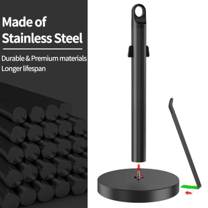 Jesginboo Countertop Paper Towel Holder with Tension Arm, Black - color: Black