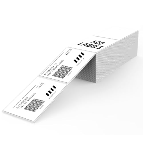 White Thermal Labels 3 ×5 Inch Waterproof Vinyl Stickers 300 PCS - color: White