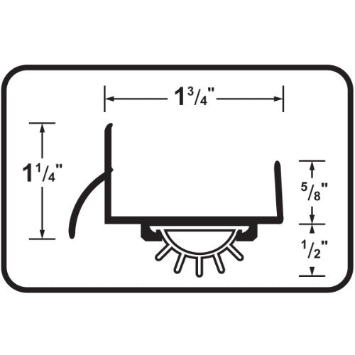 MD Building U-Shape Commercial Screw-on Under Door Seal, Satin Nickel, 36in - color: Satin Nickel, size: 36 in.