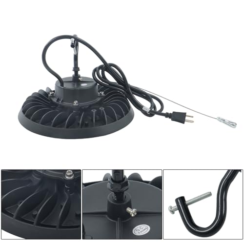 findmall LED High Bay Light, 6000K, 21000LM, UFO Work Light 5FT Power Cord