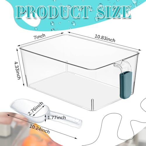 Havawish Ice Storage Bin and Flexible Scoop Set Plastic Freezer Bin - color: Dark Blue, size: 10.83 x 7 x 4.33 in, style: Classic