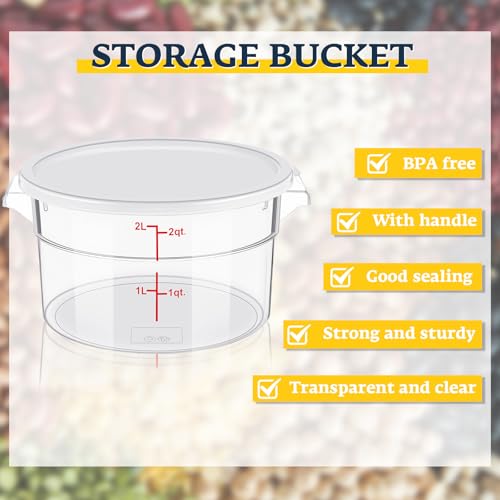 Ziliny 1 Pcs 2 Qt Dough Proofing Container with Lid and Red Scale, White - color: White, size: 2 Qt