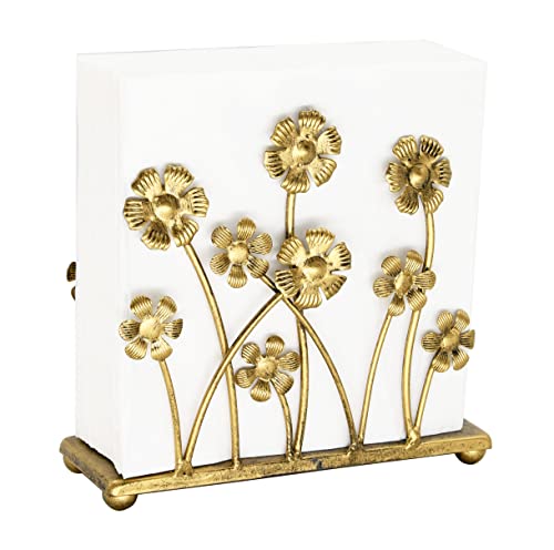 OwlGift Vintage Iron Art Napkin Holder For Table, Sunflower Farmhouse Tissue Holder, Cocktail Napkin Dispenser, Rustic Napkin Paper Rack For Home Kitchen Supplies – Bronze - color: W Bronze