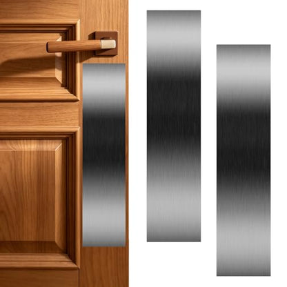 4 x 16 Inches Self Adhesive Door Push Plate,2 Pack - Black - color: Black, size: 4 x 16 Inch