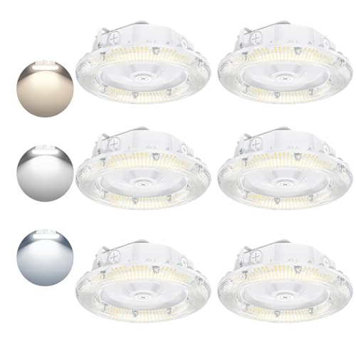 6Pack LED Canopy Light 100W/80W/60W Selectable, ETL Listed 14000LM Canopy LED Lights 4500K 5000K 5700K Adjustable, IP65 Commercial Canopys Gas Station Light with Photocell for Carport Workshop - color: 100w, size: 6 Pack
