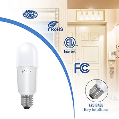 Jolux LED Stick Bulb, 100W Equivalent E26 Bulb, Enclosed Fixture, 6 Count - color: Daylight(5000k)