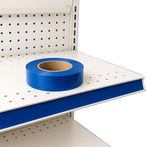 Decorative Gondola Shelving Vinyl Insert for Ticket Channel 130 FT. x 1.25 in. - Blue - color: Blue, size: 1 Roll