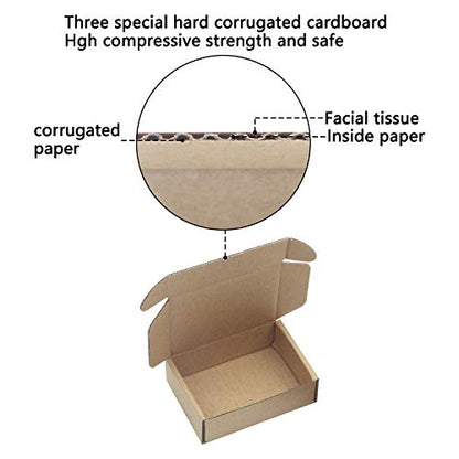 Ellbest 50pcs Small Kraft Box, 3.6 x 2.6 x 1.2 inches, Brown - size: 3.6 x 2.6 x 1.2 inches
