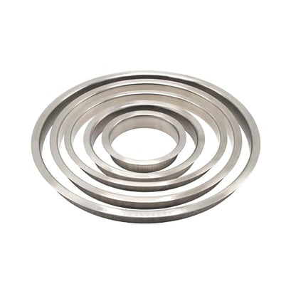 Outwater 8" (Nominal) Diameter x 2" Height 304 Polished Stainless Steel Trash Grommets for Countertop Inserted Trash Chutes - size: 8in. Dia x 2in. H