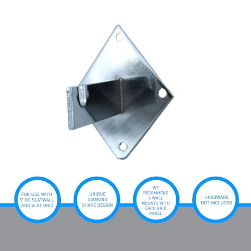 SSWBasics Wall Brackets for Gridwall or Grid Panels - Chrome (15 Pack)