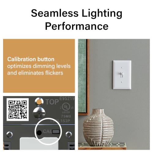 Legrand 150W Toggle LED Dimmer Light Switch Flicker-Free White 3-Pack