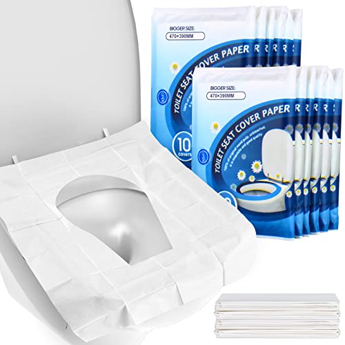 YGDZ Toilet Seat Covers Disposable (110 pack), XL Flushable Toilet Seat Covers Travel Paper Toilet Seat Cover for Kids Potty Training, Adults, Biodegradable Travel Essential Accessories for Airplane - size: B-XL Size