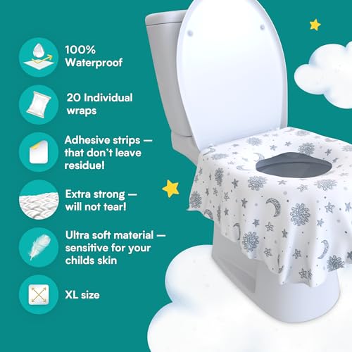 Eli with Love 40 Extra Large Disposable Toilet Seat Cover by Eli with Love – Toddler Toilet Covers for Full Coverage On Toilet or Potty – Ideal Travel Toilet Seat Covers for Kids and Adults (Boho) - color: Boho