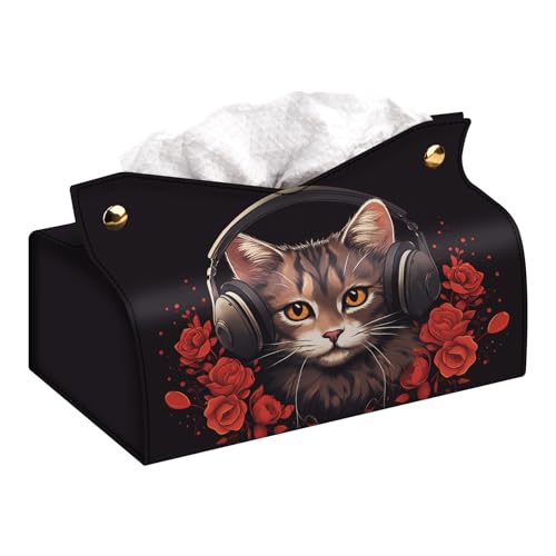 Rectangular Tissue Box Cover, Leather Tissue Box Holder, Facial Paper Organizer Dispenser, Modern Home Decoration for Bathroom, Home, Car, Nightstand, Office Desk - color: F, size: Medium