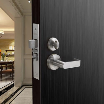 SOPHIA Commercial/Residential Heavy Duty Mortise Lockset Door Lever Lock Non-Handed Grade 1 - Rose Only Keyed Lever Lockset, ADA, US32D Satin Chrome Finish for Entrance Front Door