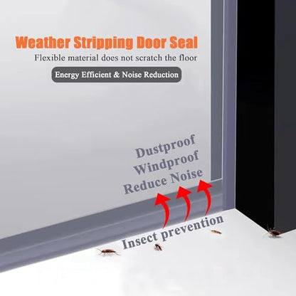 Dstorelhp Silicone Weather Stripping Door Seal, 35MM x 32.8FT, Transparent - size: 35 mm x 10 m