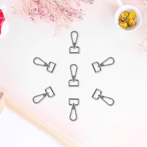 20 Pcs Metal D Ring Swivel Lobster Claw Clasp Snap Hooks Purse Hardware - color: Black, size: 3/4 Inch