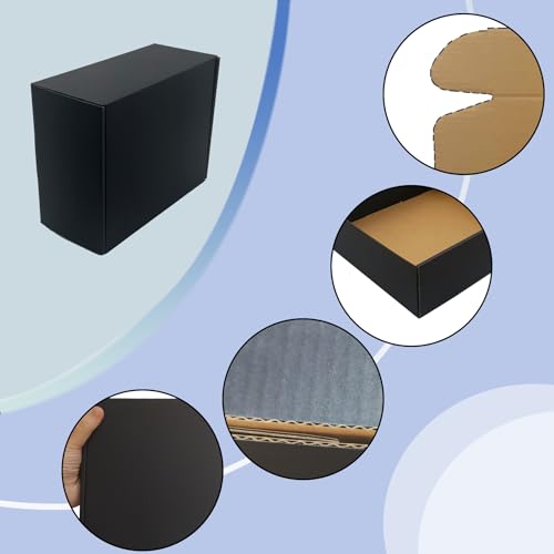 24 Pack 9x7x4 inches Black Shipping Boxes, Corrugated Cardboard Mailers - size: 9x7x4 Inches