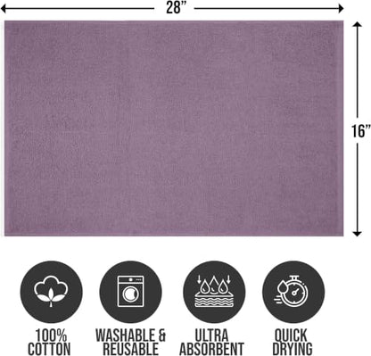 Salon Towels – Pack of 24 (16"x27") 100% Cotton Ring Spun – Ultra Soft, Highly Absorbent Hand Towels – Bulk for Spa, Gym & Salon (Purple Ash) - color: Purple Ash