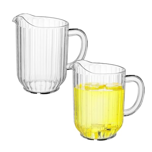 30 Oz Plastic Beer Pitcher Set,Commercial Grade Anti-Drip Restaurant Water Pitcher with Handle,Frost-Resistant Design,Ideal for margarita, Sangria, Lemonade Iced Tea (2 Pack, 30oz(900ml)) - color: 2 Pack, size: 30oz(900ml)