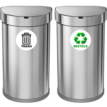VWAQ Recycle and Trash Logo Sticker - Set of 6 Decals for Trash Can Recycling Bin - PAS29 (4" X 4") - size: 4" X 4"