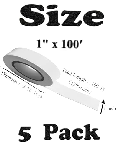 White Flagging Tape - Non-Adhesive Hi-Vis Plastic | 5 Rolls (1" x 500') | Fade-Resistant for Surveyor, Tree Marking, Hunting Trail, Boundaries & Hazardous Areas Workplace - color: White