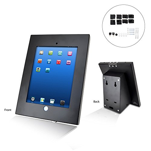 Pyle Anti-Theft Tablet Security Case Holder - Metal Heavy Duty Multi Mount Tablet Kiosk, Mounts on Wall, Table, Desk w/ Landscape/Portrait Mounting, Designed for iPad 2, 3, 4, Air Tablets - PSPADLKW5 - size: 9.5" x 6.5" x 12.25", style: Wall Mouth holder
