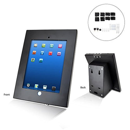 Pyle Anti-Theft Tablet Security Case Holder - Metal Heavy Duty Multi Mount Tablet Kiosk, Mounts on Wall, Table, Desk w/ Landscape/Portrait Mounting, Designed for iPad 2, 3, 4, Air Tablets - PSPADLKW5 - size: 9.5" x 6.5" x 12.25", style: Wall Mouth holder