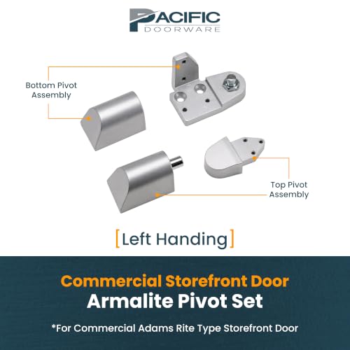 Pacific Doorware Commercial Door Pivot Hinge Set - Left Hand, Aluminum - color: Aluminum Silver, size: Left Hand
