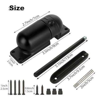 2PCS Automatic Door Closer, Safety Spring Door Closer, Adjustable Soft Door Closer, Easy to Install to Convert Hinged Doors, Black Auto Door Closers for Home