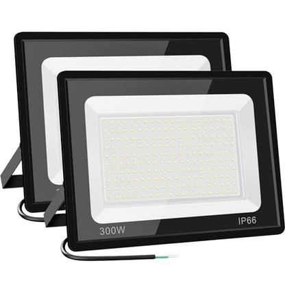 300W LED Flood Light 2 Pack, 5000K Daylight White Floodlights, IP66 - size: 300 W-2 pack