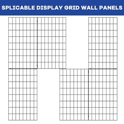 4 Pack 2 x 4 Ft Grid Wall Panels, Heavy Duty Wire Grid Display Panels