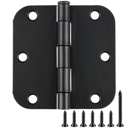TDCHINGES Rounded Door Hinges Matte Black 3.5" 5/8"Replace Hardware 40 Pack - color: Matte Black-Rounded, size: 40 Pack-no squeak