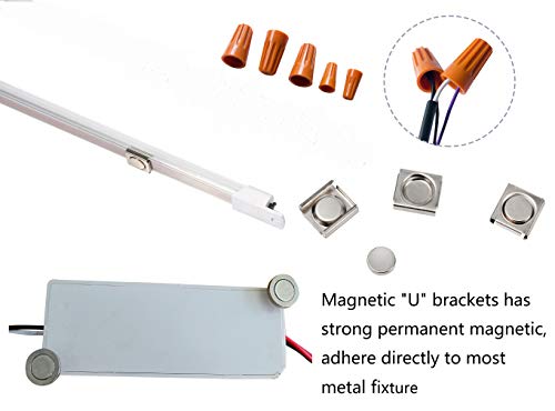 4 Pack LED Troffer 2x4 FT Retrofit Kit,Magnetic Retrofit kit,36W (240W Equiv),5000K Daylight White,0-10V LED Driver/2 Tubes Per Kit,T8 T10 T12 Fluorescent Replacement Light Bar,Easy to Install - color: Silver