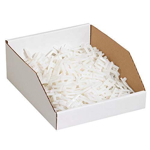 BOX USA BBINMT1224 Open Top Bin Boxes, 12" x 24" x 4-1/2", Oyster White (Pack of 50) - color: White, size: 12" x 24" x 4 1/2"